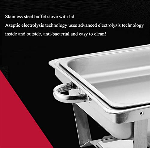 HSBAIS Speisenwärmer Buffetwärmer, Full Size Rechteckig Edelstahl Wärmebehälter mit Deckel Klappboden Chafing Dish für… – Bild 3