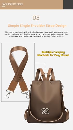 Anti-Theft Large Capacity Backpack - Nylon Laptop Bag with Hidden Zipper, Water-Resistant for Commute, Travel & College (Black,12.6"×12.6"×6")3