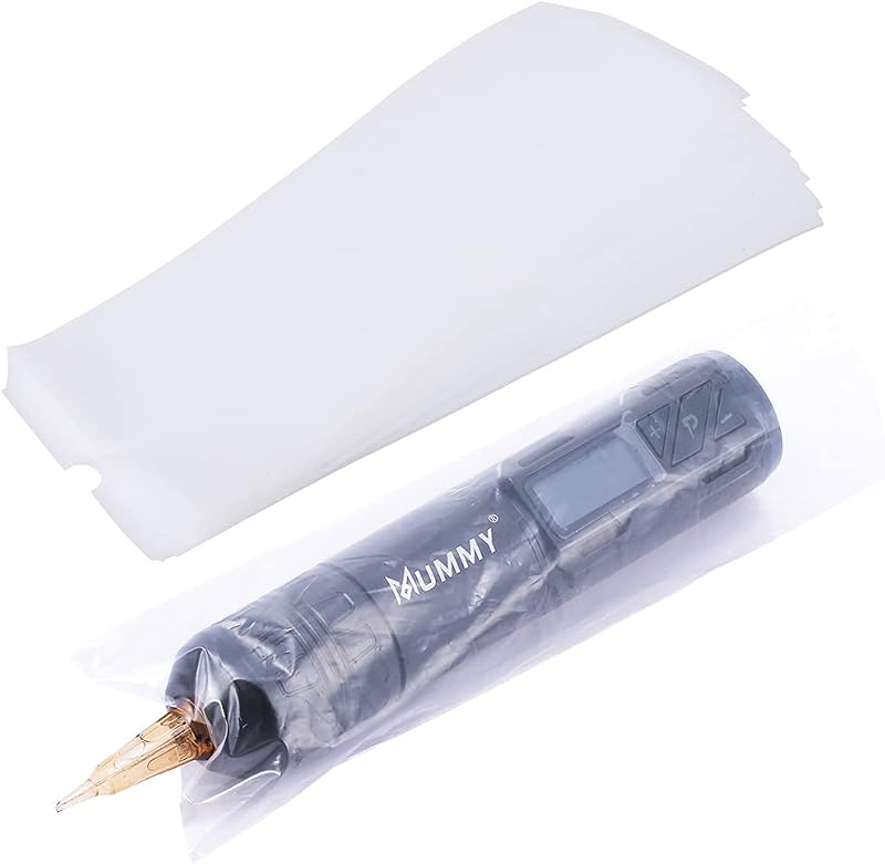 Mummy Capas descartáveis para caneta de tatuagem, transparentes, pacote com 300