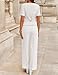 ZESICA Women's Summer Two Pieces Suits Set 2026 Short Sleeve Blazer Wide Leg Pants Business Casual Outfits Sets,White,Medium