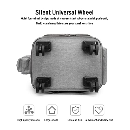 Poussette pliable pour animaux avec double compartiment indépendant et roulettes 360