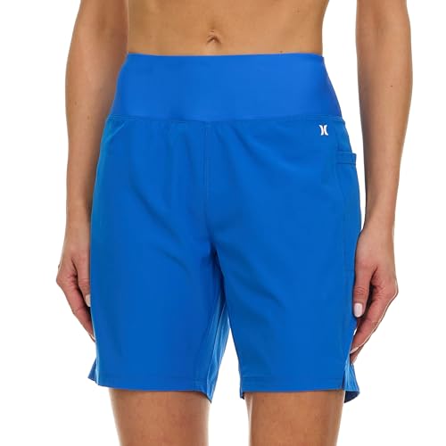 Image of Hurley 5 inch /7 inch High Waisted Swim Shorts Women, Board Shorts with Pockets & Inner Liner, Quick Dry Swim Trunk, UPF 50+