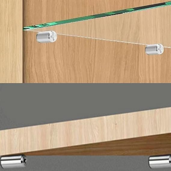 Veemok Self-Tapping Shelf Support Pins with Non-Slip Silicone Sleeves – Nickel-Plated Metal Shelf Pegs and Brackets for Cabinets, Bookcases, and Furniture (Hole-Free Installation) (40, Silver) 1