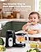 Grownsy Baby Food Maker with Steam Basket, One Step Baby Food Processor Steamer Puree Blender Grinder Mills Machine, Auto Cooking Grinding and Sterili-zing for Healthy Homemade Baby Food, Blcak