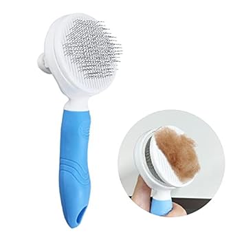 Cat Brushes for Long Haired Cats,Cat Comb ,Self Cleaning Slicker Brushes, Cat Grooming Brush for Shedding and Grooming Removes Loose Undercoat by QPEY