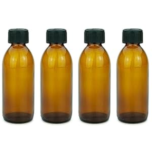 Mikken Braune Glas Laborflaschen 200ml 4er Set