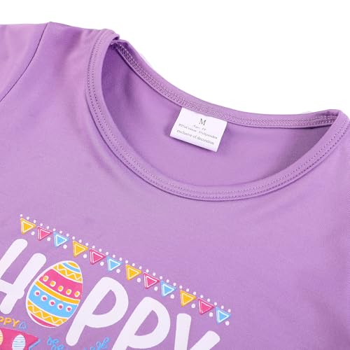 Image of Easter Toddler Girls T-Shirts Bunny Short Sleeve Shirts Kids T Shirts Cotton Girls Summer Tops T-Shirts 3-8Y