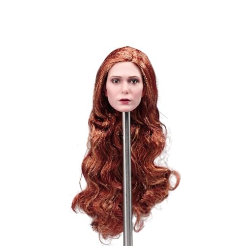 Tête Scarlet Witch 1/6 haut de gamme miniature Elizabeth Olsen avec cheveux bruns BH191