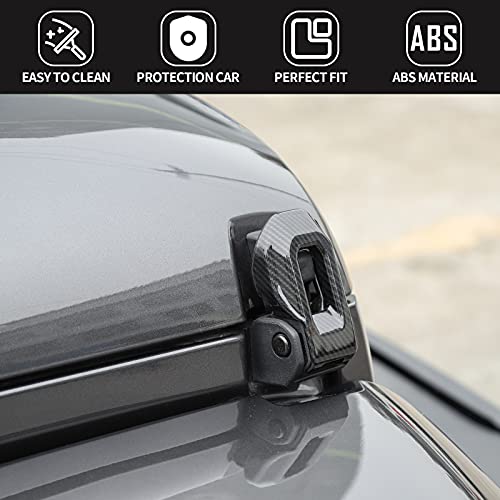 Voodonala For Jeep Jl Abs Carbon Fiber Hood Latches Decor Trim For 2018-2023+ Jeep Wrangler Jl Jlu, 2Pcs #TOP4