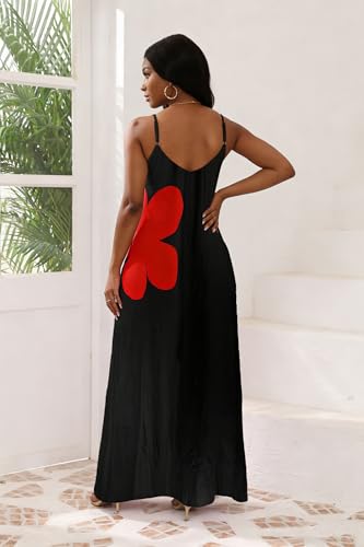 Image of vunahzma Womens Casual Fashion Sleeveless Plus Size Loose Long Sexy Maxi Dress with Pockets