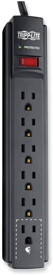 Tripp Lite TLP606B TLP606B Surge Suppressor, 6 Outlets, 6 ft Cord, 790 Joules, Black