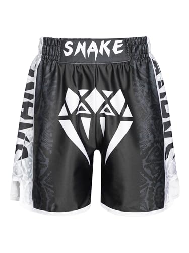 TiaoBug Kids Boys Muay Thai Shorts Boxing Kickboxing MMA Training Trunk Satin Fight BJJ Grappling Shorts Bottom3