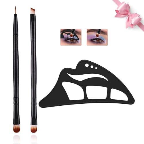 Desing Wish 3 Stück Lidschatten Schablone Silikon Eyetour Eyeliner Eyeshadow Applicator Lidschatten Pinselset Make Up Pinsel Anfänger für Lidschatten Augenbraue Eyeliner Augen Make-up Zubehör