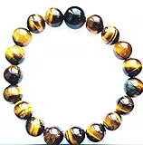 ✨ Muy utilizado: La piedra ojo de tigre puede mejorar su confianza en usted mismo y su valor para que pueda afrontar las dificultades con valor. Pulsera redonda con ojo de tigre perfecta para cualquier ocasión, para yoga, curación, meditación o uso diario.