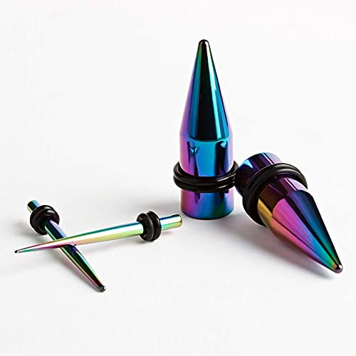 TBOSEN 36 PCS Colorful Ear Tapers Stretching Kit Stainless Steel Gauges Plugs Tools Set Eyelet 14g-00g - Thumbnail 5