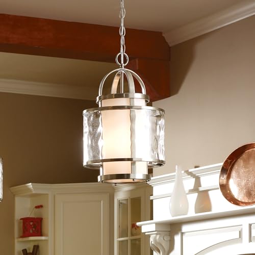 Image of Progress Lighting 1-Light Foyer Pendant, Bay Court Collection, Indoor, P3701-09, Brushed Nickel