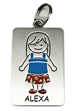 Ganz Charms Tag Kids - Portachiavi e collana My Kids - Alexa, Argento, Medium