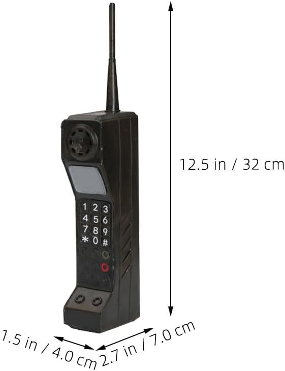 PRETYZOOM 2pcs Fake Cell Phone: Vintage Telephone Ornament - Retro Cellphone Sculpture - Fake Brick Phone for Living Room Aesthetic Decor Photography Props
