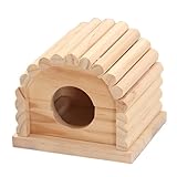 GALPADA Casa de Hámster de Madera Resistente y Duradera Alojamiento Seguro para Hámsters Cobayas y Chinchillas Diseño sin Olor y Resistente al