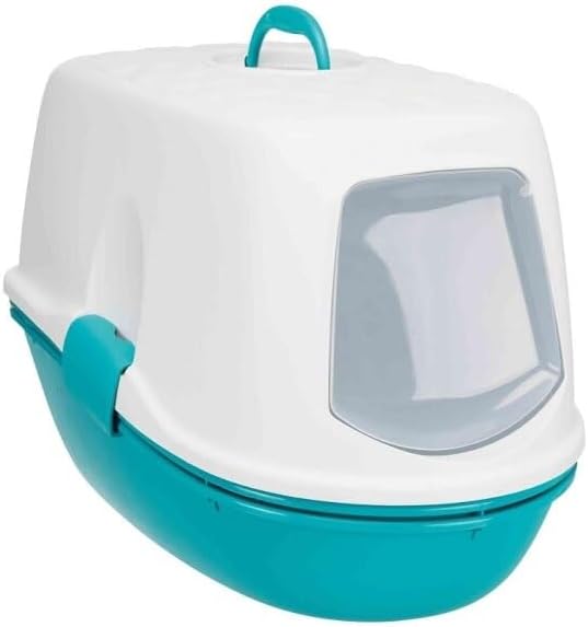 Hooded Berto Threepart Turquoise Cat Litter Tray (39x42x59cm, Taupe)
