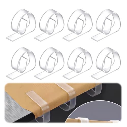 8 Piezas Pinza Mesa Transparente Mantel con Altura Ajustable, Agarre Hasta 4 cm, Antideslizantes y Antiviento para Patio Exterior, Jardín, Comedor