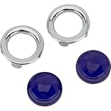 Speedway Motors Blue Dot Tail Light Lenses with Chrome Bezel, Classic 1940s 1950s Hot Rod Style Plastic Inserts, Universal Fit Pair for Custom Taillight Modification
