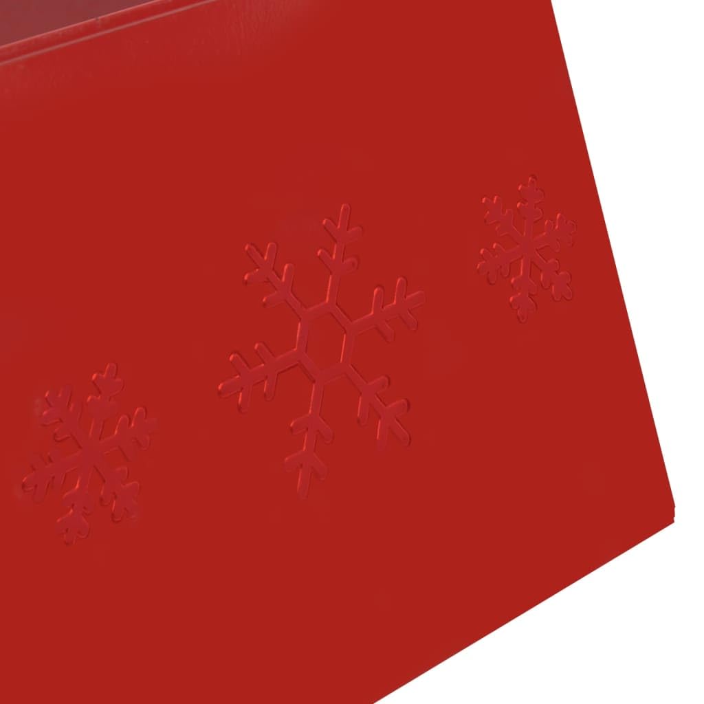 Jupe de sapin de Noël rouge en métal Ø 68 x 25 cm - Couverture de sapin de Noël ronde - Décoration de sapin de Noël - Tapis de protection de sol pour salon - Tapis de sapin de Noël festif