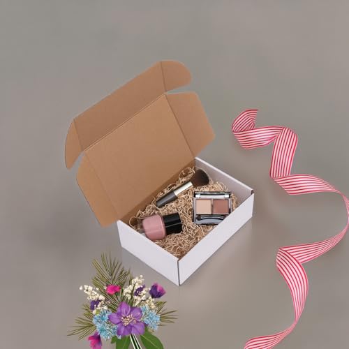 Image of RLAVBL 9x6x3 Shipping Boxes Set of 30, White Corrugated Cardboard Mailer Box for Packing Mailing Small Business