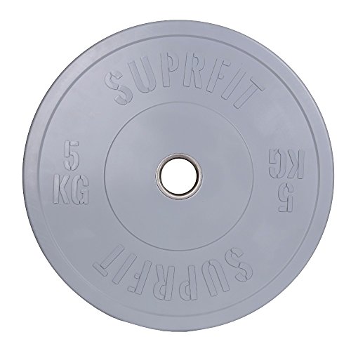 Suprfit Colored Bumper Plates | 20kg | Weight: 25 kg | Multicolour, 5 kg - Grau