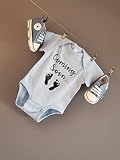Ink Trendz Coming Soon... Baby Feet Announcement Baby Bodysuit One piece Romper Newborn (Newborn, Blue)