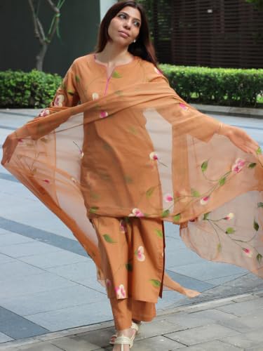 Image of ANNI Designer Viscose Printed Kurta for Women | Kurti Set Woman | Kurta with Pant & Dupatta | Straight Ethnic Suit | Indian Outfit Ladies Dress Stylish Traditional Clothing Office Party Fashion Look