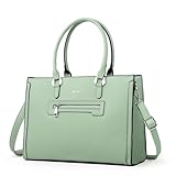 TANTOMI Structured Satchel Purses for Women, Medium Vegan Leather Top Handle Handbag with Pockets, Classy Work Bag for Ladies