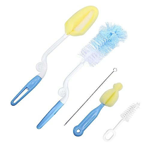 KOMBIUDA 5pcs Bottle Brush Cup Brush Bottle Cleaner Water Bottle Cleaner Brush Bottle Brush Bottle Cleaning Brush Sponge Bottle Cleaner Brush Blue Stainless Steel