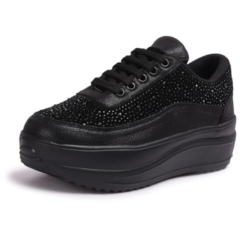 Image of Vendoz Women Party & Wedding Bridal Sparkling Glittery Crystal Sneakers CNV4030