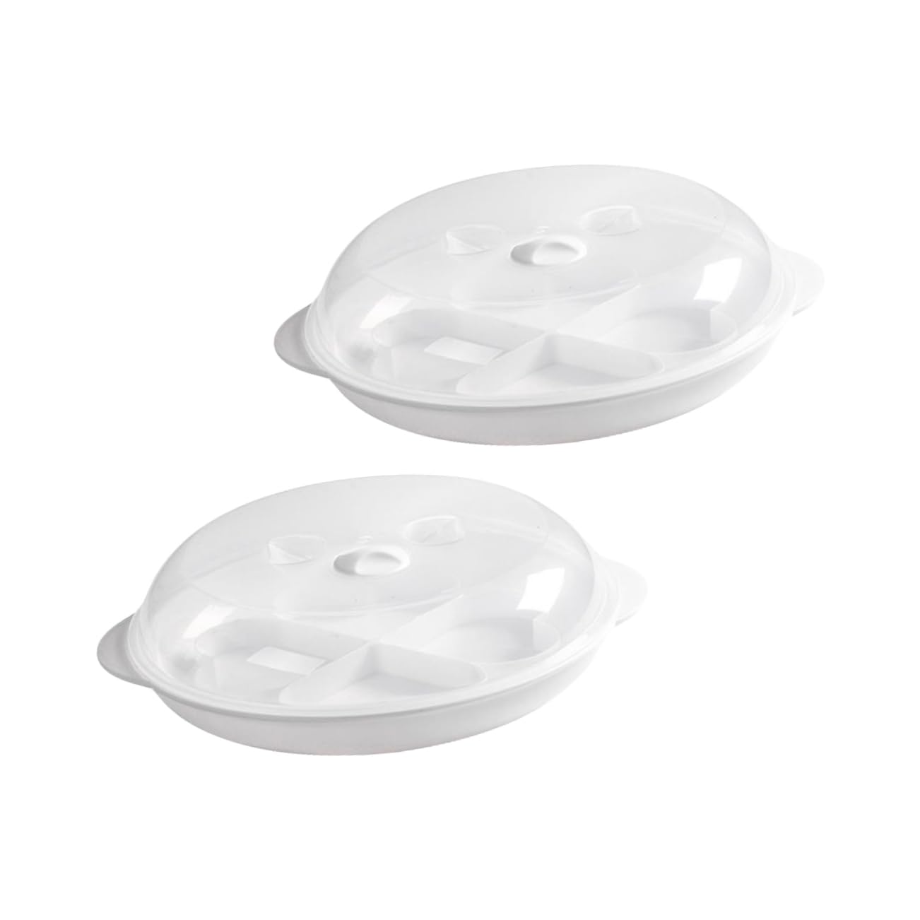 Cabilock 2pcs Home Egg Poacher Microwave Cooker Safe Material Easy to Clean Store Steamed Egg Maker for Quick Family Breakfasts Lightweight Practical Kitchen Tool