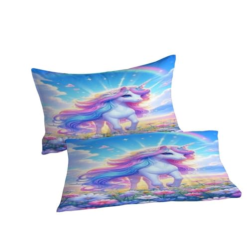 Housse de couette licorne lit king parure de lit 3 pièces imprimé animalier