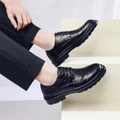 Outdoor Men Oxford Shoes Luxury Leather Lace Up Breathable Casual Business Non Slip Block Heel Anti-Slip Dress2