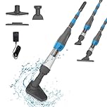 PoolyPoly Aspirateur de Piscine sans Fil, 3 en 1 Nettoyeur Électrique à Batterie Rechargeable, Aspirateur Manuel pour Petites Piscine, Jacuzzi, Spa, 90 Minutes d'Autonomie, Gris
