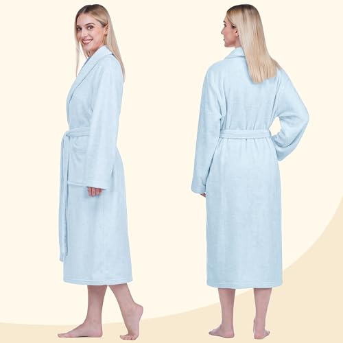 Image of PAVILIA Womens Robe Fleece Plush Soft, Fluffy Fuzzy Cozy Warm Bathrobe, Shower Spa House Long Robe for Women