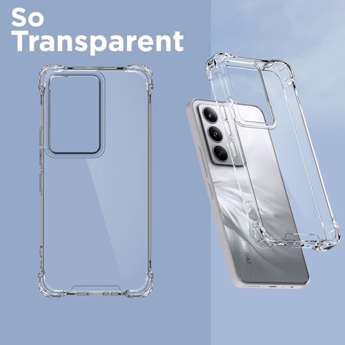 Image of Pikkme Back Cover for Realme C71 PC + TPU Clear Transparent Raised Edges Shockproof Protective Phone Bumper Case(Transparent)