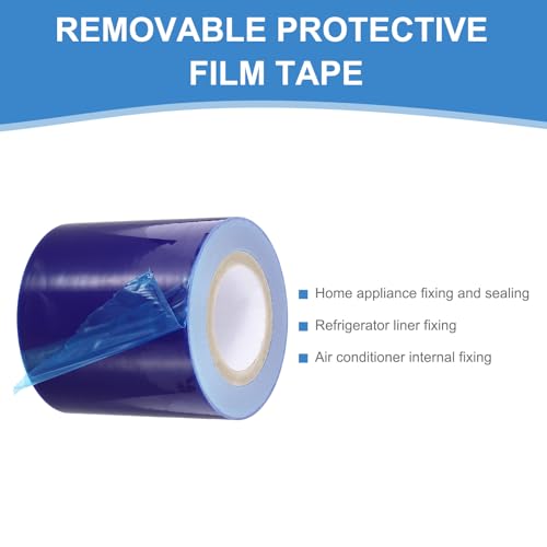 Image of PATIKIL Removable Protective Film Tape, 6 Inch x 656 ft PE Surface Protective Scratch Film Tape Roll for Furniture Electrical Appliances Plastic Hardware High Stickiness Blue