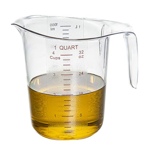 Image of Restaurantware 1 qt Clear Plastic (Cups) Measuring Cup, 10 Pack