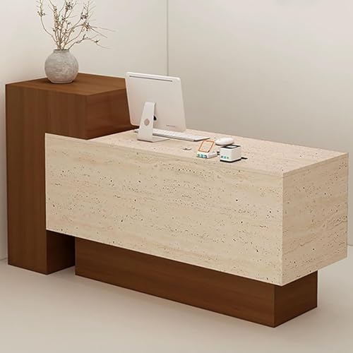 Recept desk chiudibile con serratura con apertura sto, scrivania moderna da ufficio per aziende, contatore per nizat efficienti e professal Worpaces