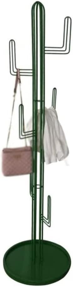 Easy Assembly Cactus Shape Coat Stand Rack, Floor-Standing Clothes, Hanging Bags Shelf for Bedroom Space Saving(Green)