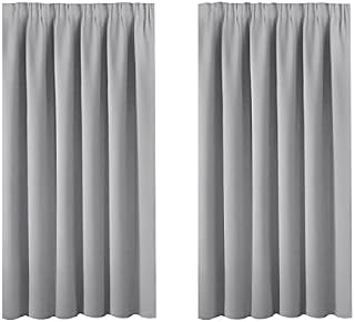 BellaHills Grey Room Darkening Window Shade and Blind Light Reducing & Privacy Protection Blackout Short Curtain/Drape/Drapery for Kid's Bedroom 66 x 54 Inch Dove Grey 2 Panels