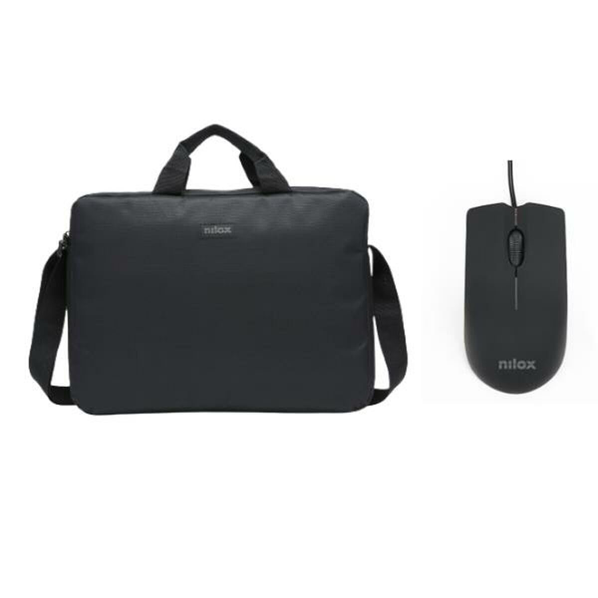 NILOX Maletín 15.6"Negro+Ratón USB 1000dpi