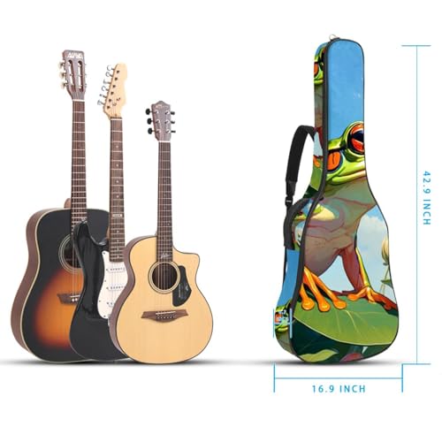Sac pour guitare coloré avec motif floral et grenouille mignonne