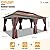 HOTEEL Gazebo 12x20, Outdoor Gazebo on Clearance with Double Ventilated Arc Roof, Privacy Curtains & Mosquito Netting, Easy Set up Canopy Tent with Stable Metal Frame for Patio, Brown