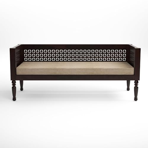 Image of Sheesham Solid Wood 7 Seater Sofa Set for Living Room(7 Seater) (Walnut1)