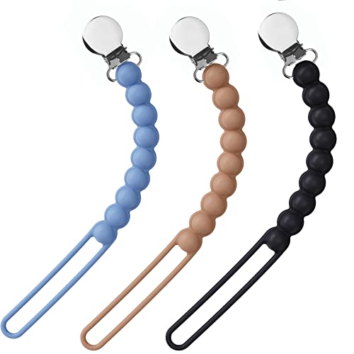 Image of Viyuse one Piece Pacifier Clip Holder,Silicone Pacifier Chain BPA Free Teether Clip Soothers Binky Holder for Baby,Soothie Paci Clip Girls and Boys Birthday Christmas Shower Gift